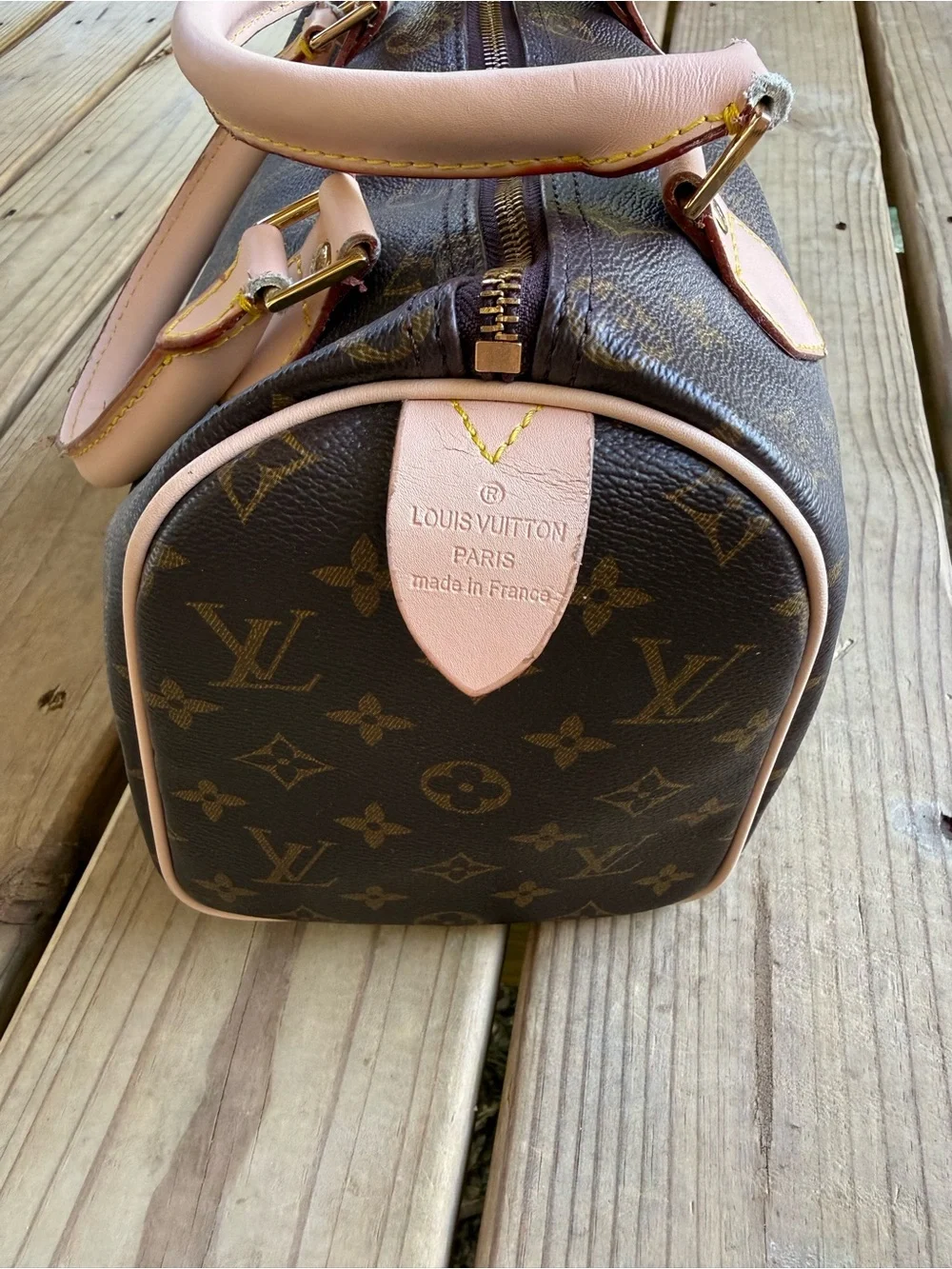 Designer Inspired Brown Monogram Satchel Speedy Style Bag Purse Handbag - Picture 5 of 12